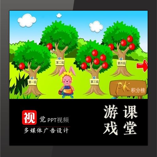 PK积分计分PPT游戏模板苹果树评比游戏互动趣味课堂触发器