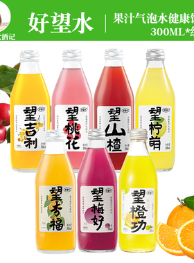 好望水望山楂望梅好杏福桃花柠檬吉利橙功果味气泡水果汁饮料瓶装