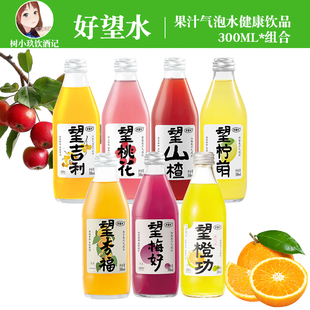 好望水望山楂望梅好杏福桃花柠檬吉利橙功果味气泡水果汁饮料瓶装