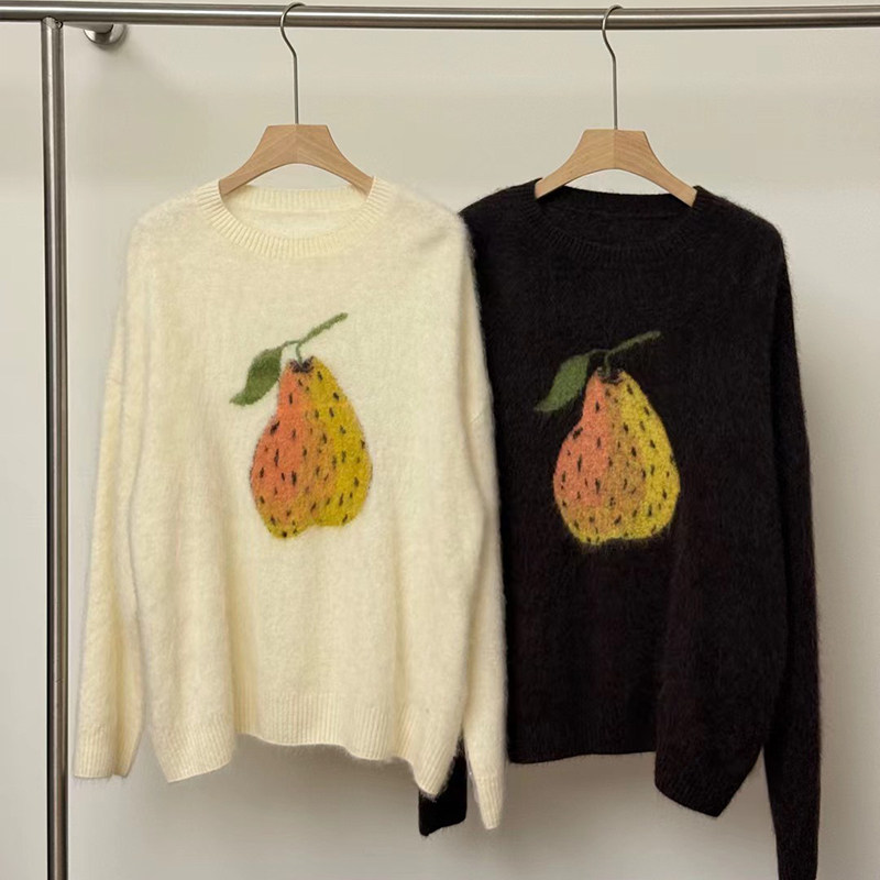 7.1羊绒92.9羊毛拉韩版宽松毛衣