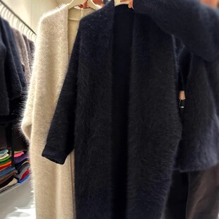 好物推荐~气质高级感浣熊绒慵懒风长毛绒毛衣女宽松长款针织开衫