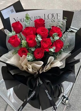 忻州市鲜花店速递礼物送生日粉红玫瑰束18原平定襄宁武岢岚河曲县