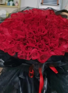 淄博市鲜花店专人送货生日红玫瑰束1张店博山桓台高青沂源县