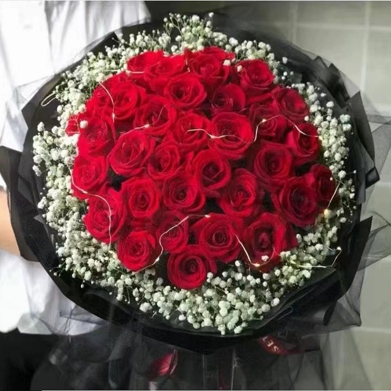 东莞市鲜花店专人送货生日红玫瑰束1虎门长安厚街塘厦茶山镇