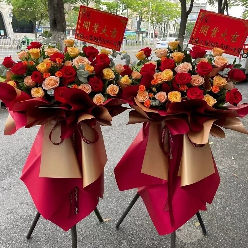 青岛市店开业张鲜花篮同城速递商务乔迁庆典18胶州平度莱西即墨市