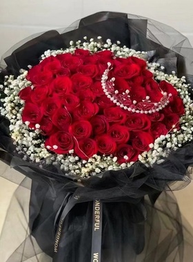 三明市鲜花店速递礼物送生日粉红玫瑰束1梅列永安将乐大田县建宁