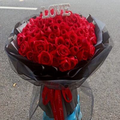 牡丹江市鲜花店速递礼物送生日粉粉红玫瑰束1爱民绥芬河海林宁安
