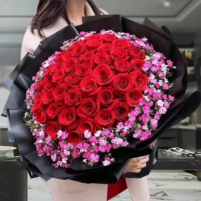 襄阳市鲜花店速递礼物送生日粉红玫瑰束18襄城阳南漳谷城枣阳宜城