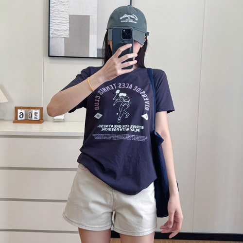 COCO大码女装休闲圆领印花短袖T恤夏微胖mm宽松显瘦正肩短款上衣