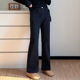 2025秋季 裤 子女简约百搭休闲新款 COCO微胖大码 黑色高腰微喇牛仔裤