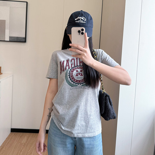 COCO微胖大码胖mm宽松百搭印花短袖上衣夏200斤正肩显瘦T恤女装