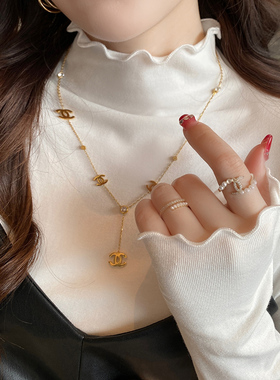 白色打底衫女秋冬内搭2025年新款莫代尔长袖T恤木耳边半高领上衣