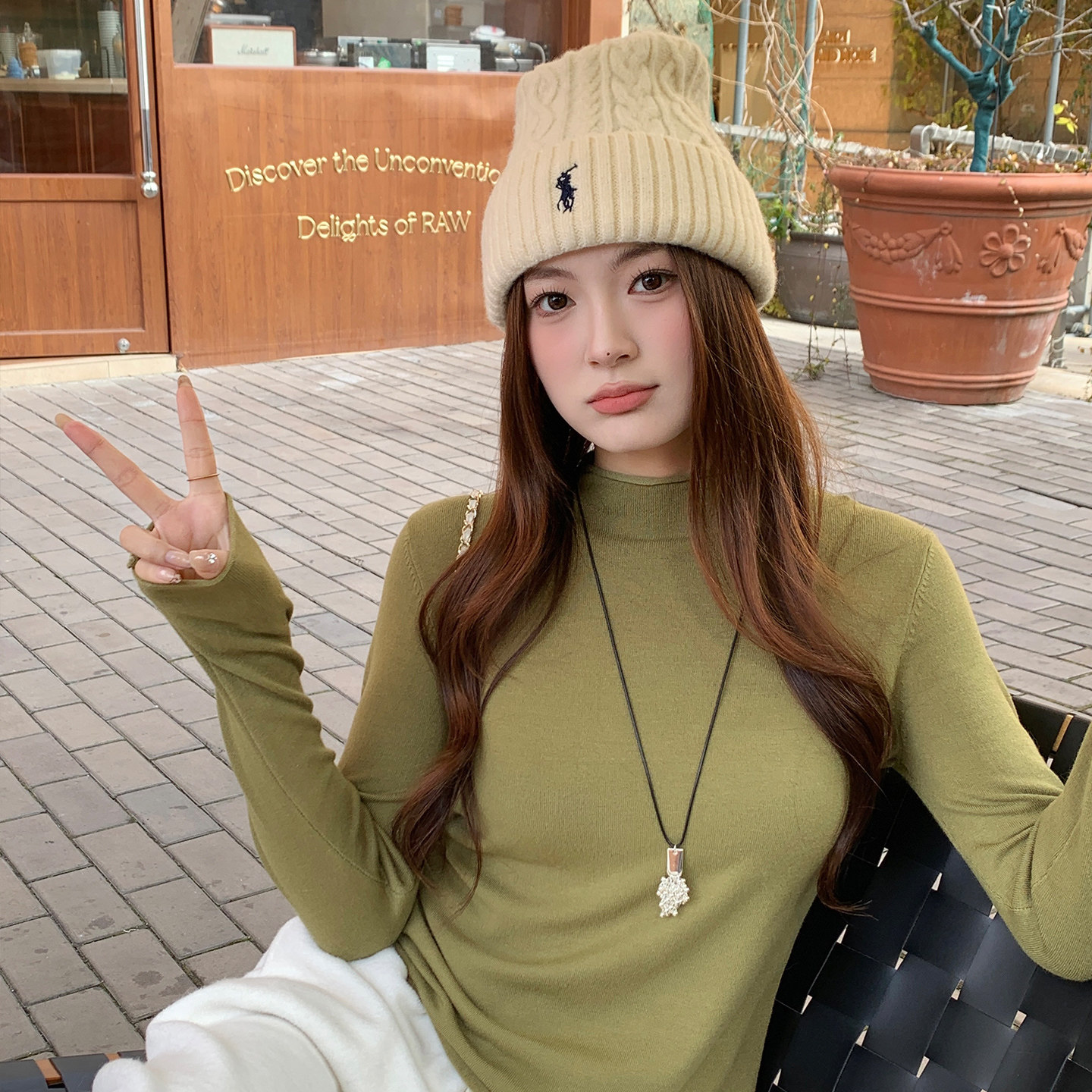 龙妹家绿色半高领打底衫女内搭毛衣2026春季新款穿搭绝美针织上衣,女装/女士精品,毛针织衫,淘宝优惠券,粉丝福利购,淘宝优惠卷