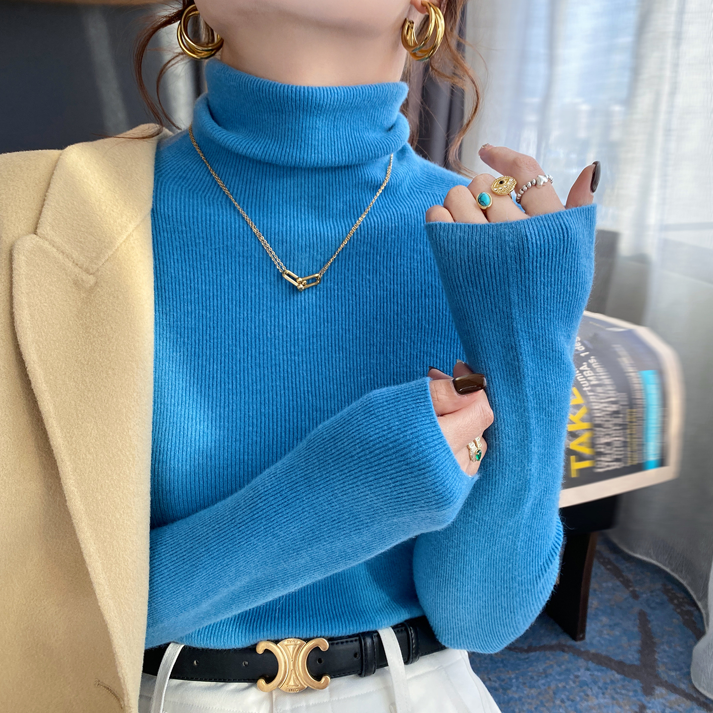 【韩系秋冬新款高领】针织打底衫