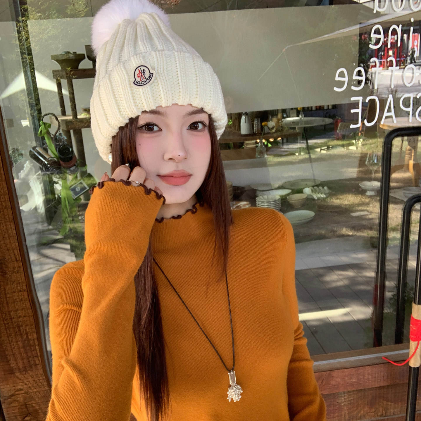 龙妹家半高领橘色毛衣女装内搭2025新款冬季木耳边上衣针织打底衫,女装/女士精品,毛衣,淘宝优惠券,粉丝福利购,淘宝优惠卷