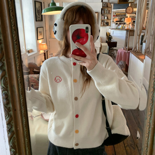 【巨好看上衣】米白色毛衣外套