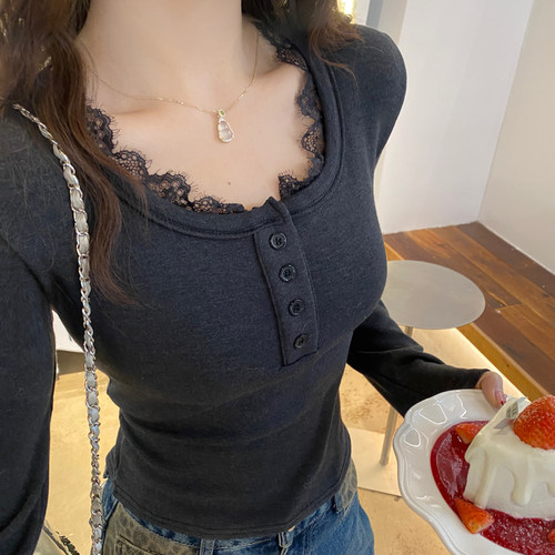 秋冬磨毛加绒打底衫女内搭上衣