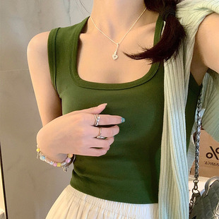工字吊带小背心女内搭夏季 打底方领上衣 新款 外穿宽肩带遮副乳短款