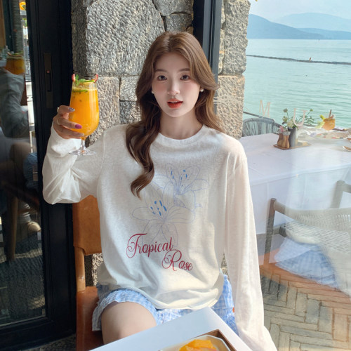 白色长袖T恤女春夏季防晒罩衫