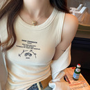 美式 绝美背心打底上衣 纯棉白色小吊带女士内搭夏新款 外穿宽肩无袖