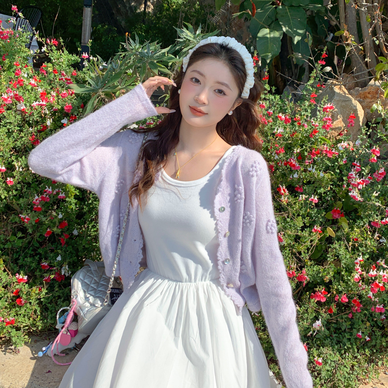 冰丝针织开衫多巴胺外套