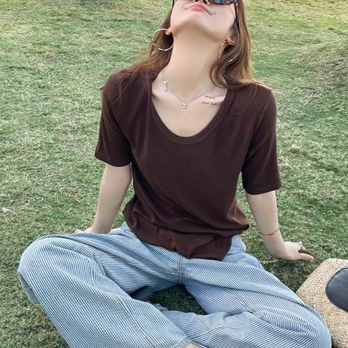 夏季微胖MM女装短袖T恤薄款宽松