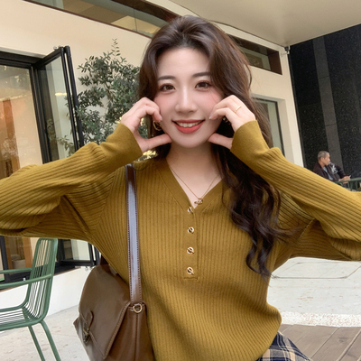 【早秋时尚针织打底衫】慵懒宽松