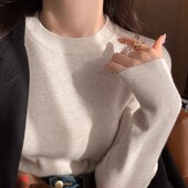 女装 内搭2025新款 秋冬韩系高级感毛衣长袖 圆领针织打底衫 修身 上衣