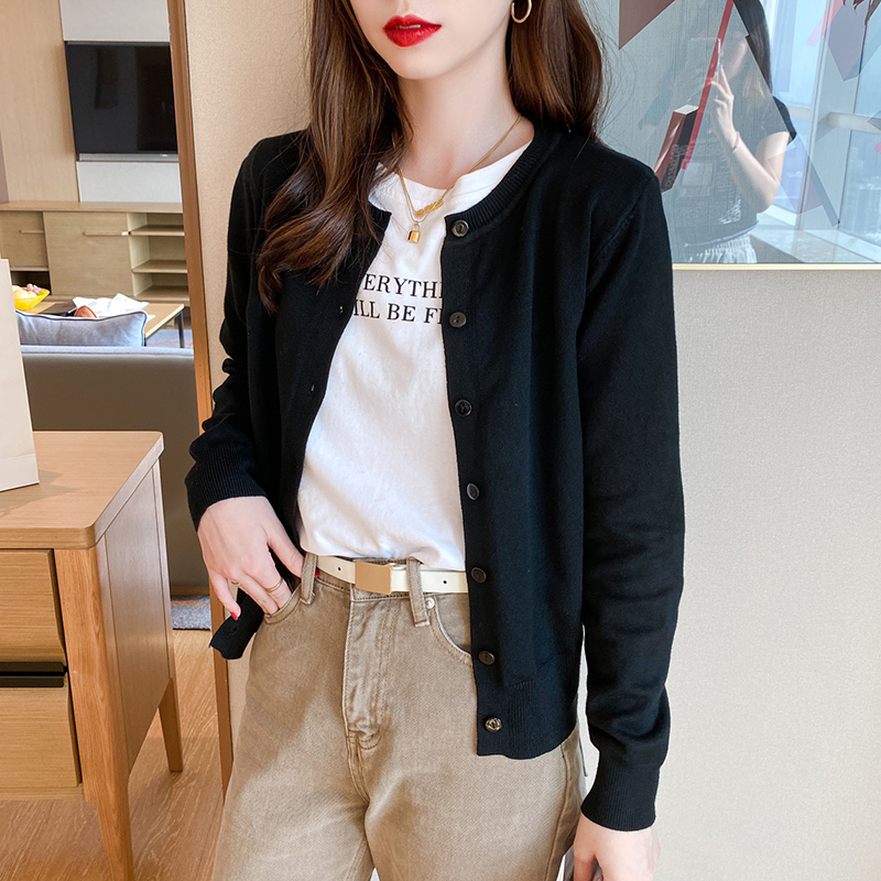 针织开衫女装2025年新款薄款毛衣外套春秋短款内搭打底衫外搭上衣