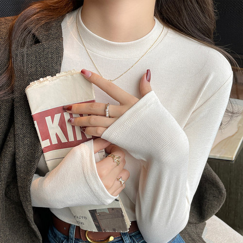 【赠运费险】白色长袖T恤女通勤