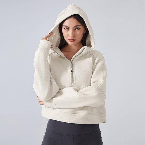 Scuba女士超宽松款半拉链连帽衫