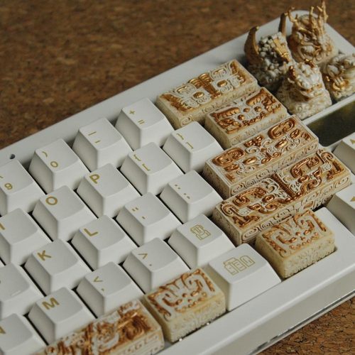 KIWI个性键帽饕餮纹纣王键帽创意树脂键帽文创复古键盘送女友礼物