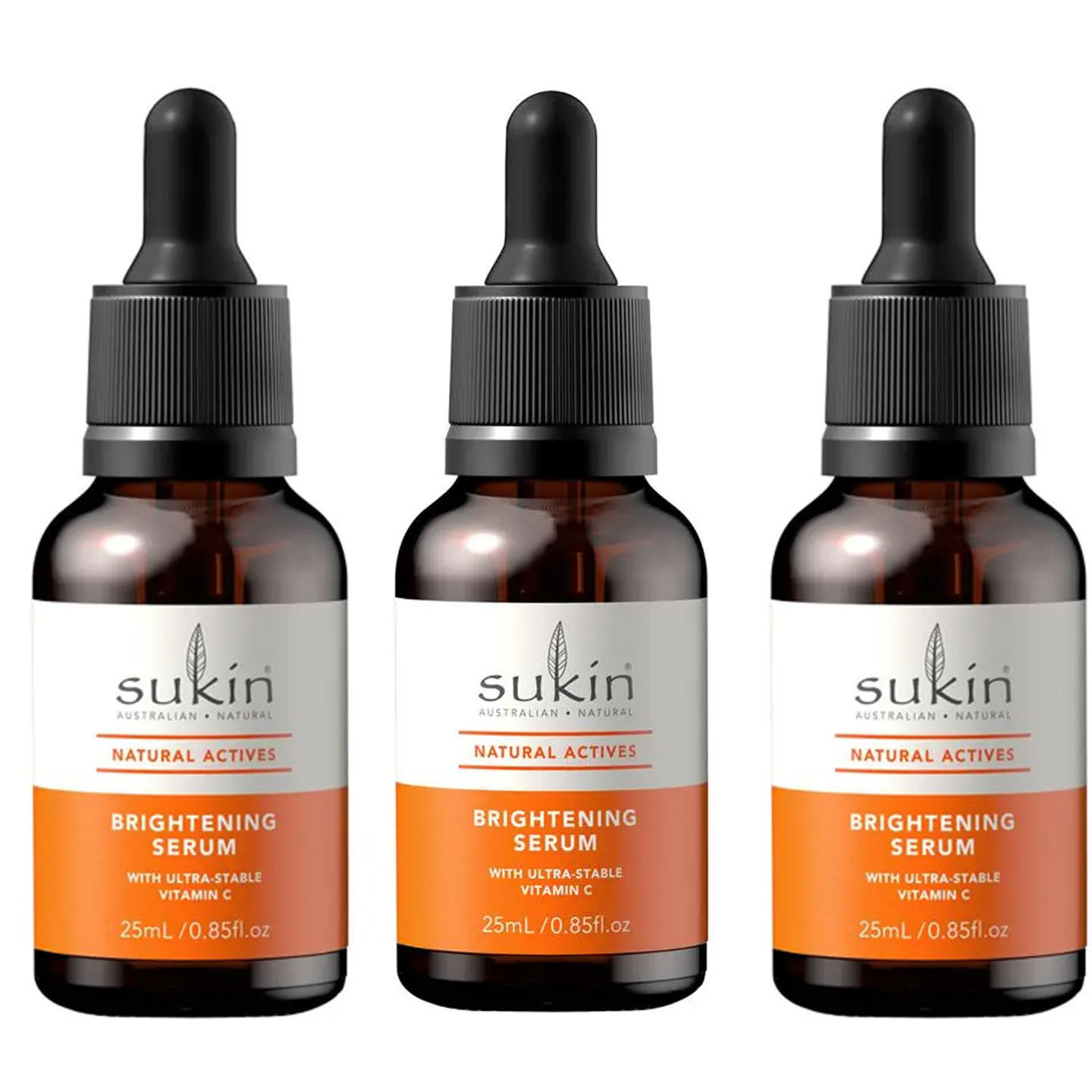 3支价澳洲直邮 SUKIN 苏芊 天然活性亮泽精华含超稳定维生素C25ml