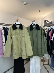 BELLATAG正版秋季新款 小翻领宽松工装外套女