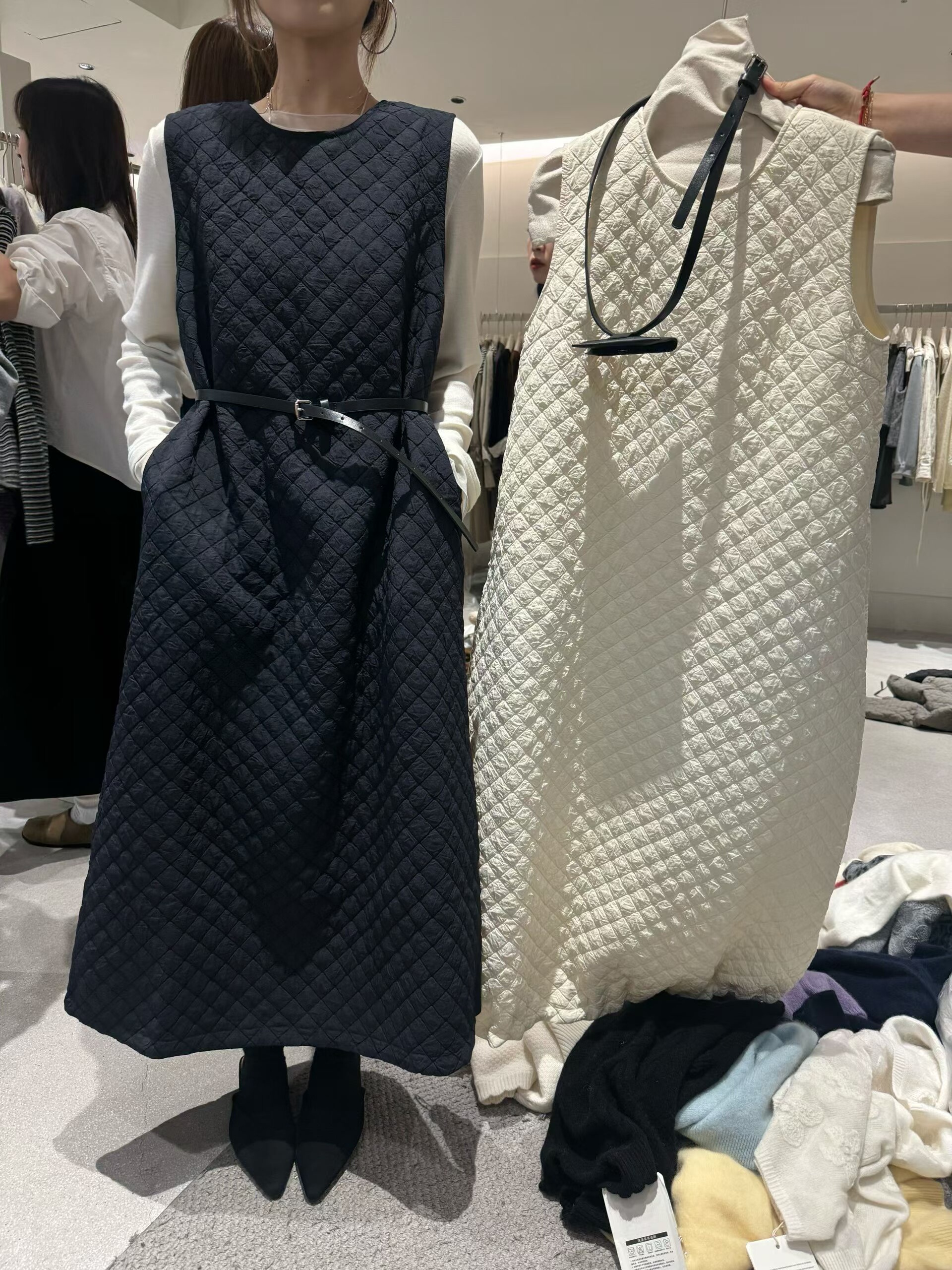 杭州NUT档口秋冬新款 无袖长款连衣裙背心裙女