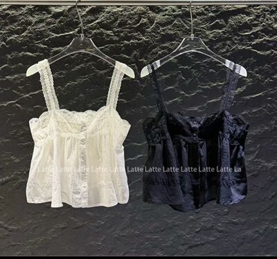 LATTE正版夏季新款 可叠穿短款蕾丝吊带女
