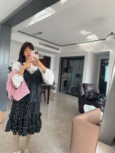 模特自留春夏新款 洋气波点半身裙女 很百搭