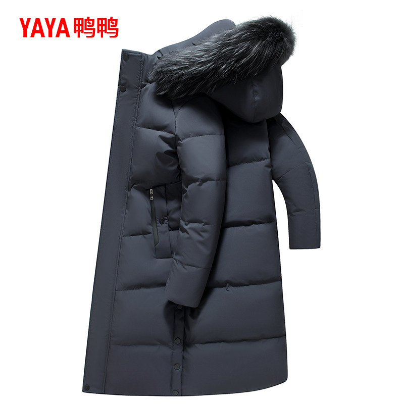 鸭鸭加厚加绒极寒羽绒服男中长款2025新款品牌正品男生鸭绒外套潮