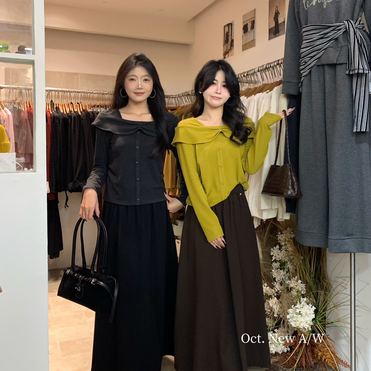 OCT/U.NI-秋上新荷叶边方领德绒上衣小衫80143