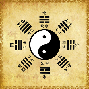 太极图先天八卦图 后天八卦图 周易 易经知识客厅装饰贴 防晒墙贴