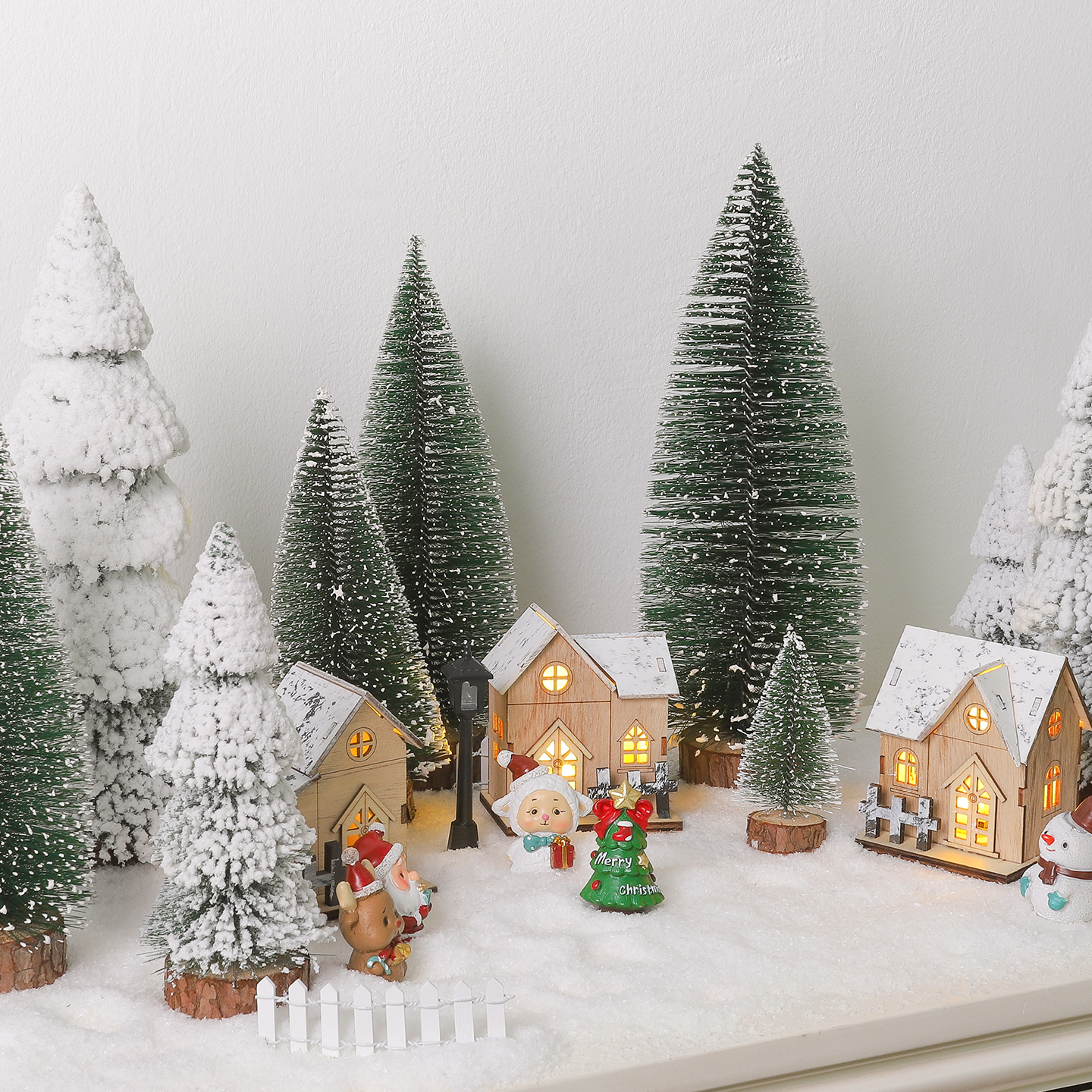 森韵圣诞发光木屋微景观造景小镇