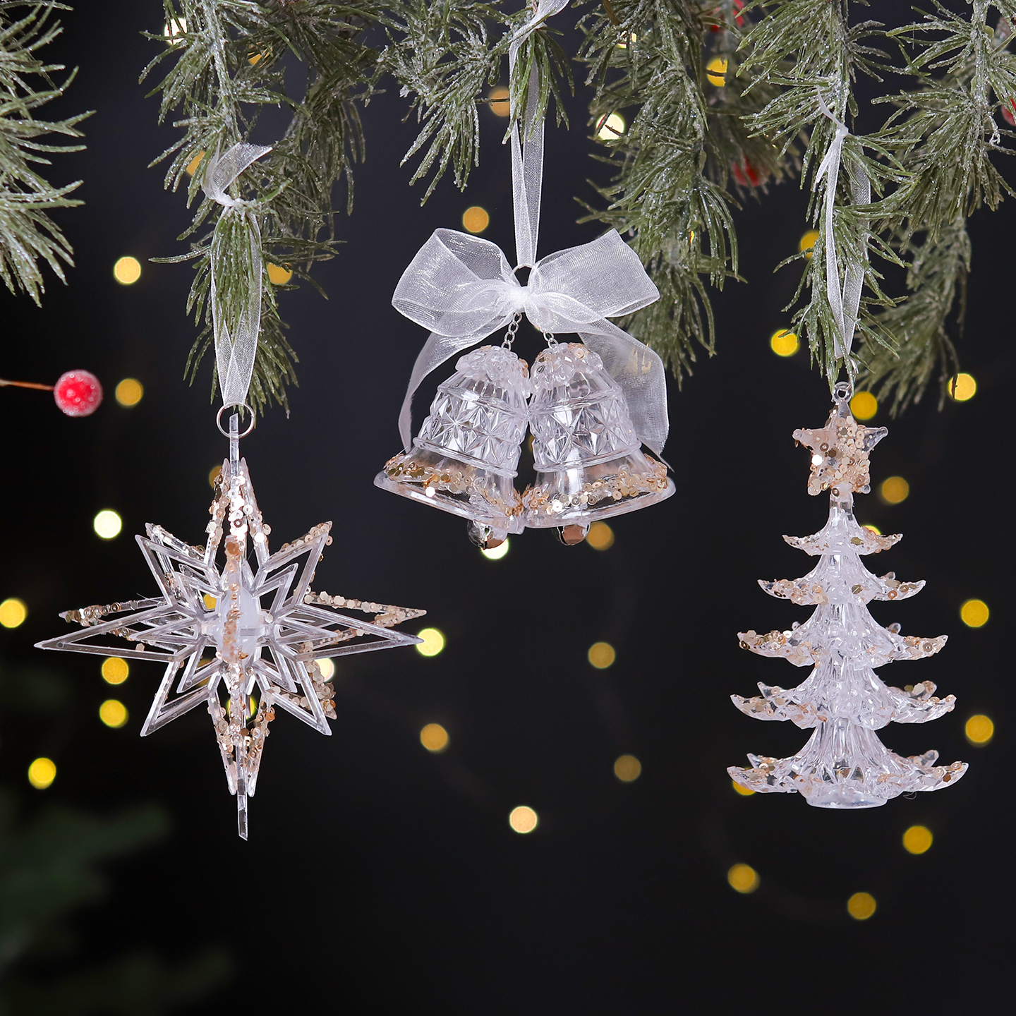 森韵亚克力透明水晶圣诞树装饰品