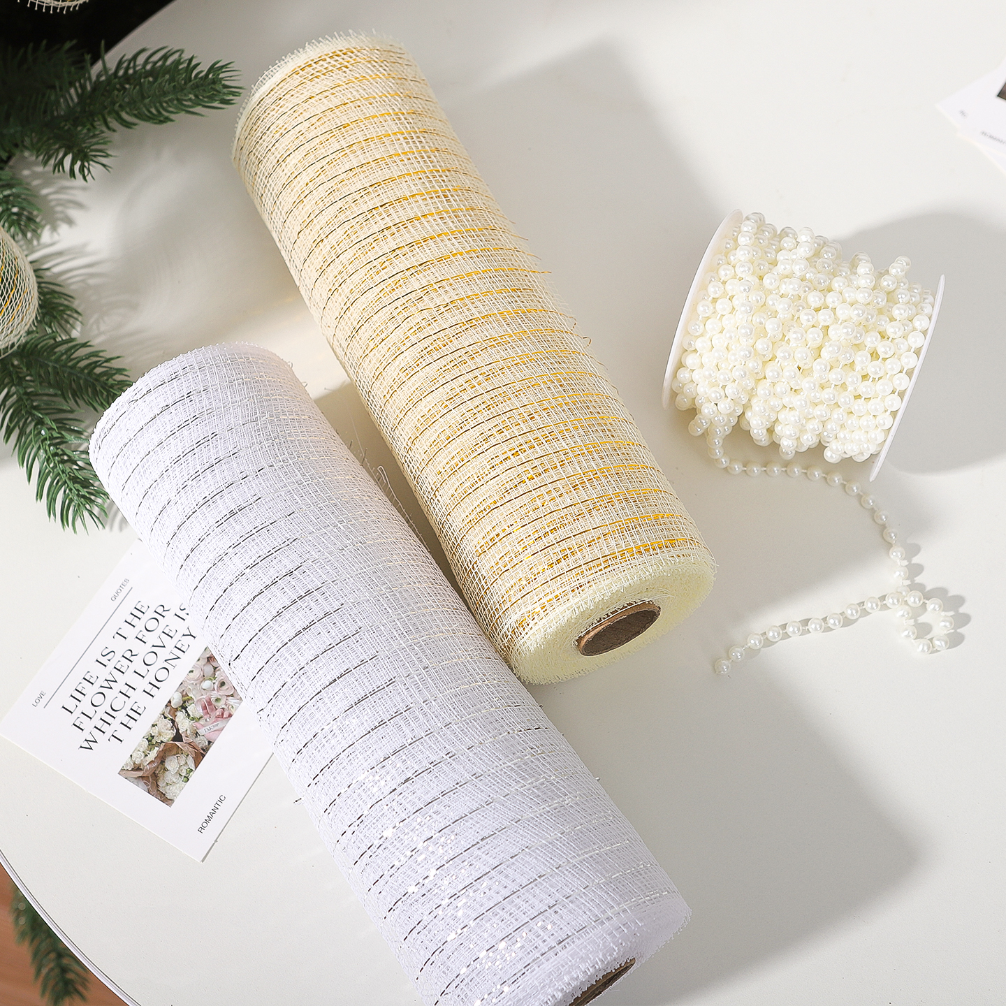 森韵25cm宽PP网纱丝带圣诞装饰