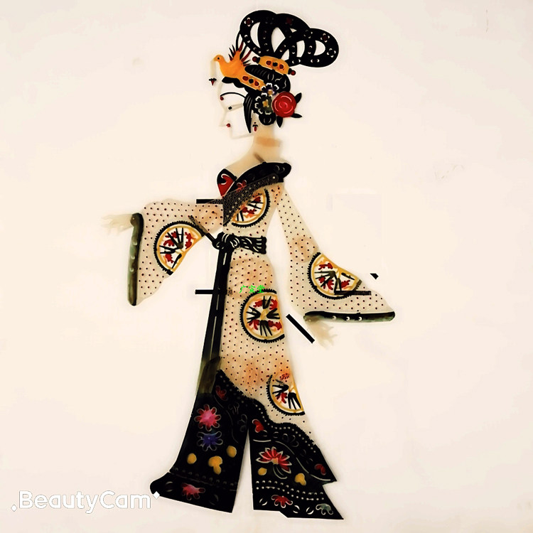 陕西皮影戏道具 才子佳人 工艺品 客厅 装饰画特大号70公分