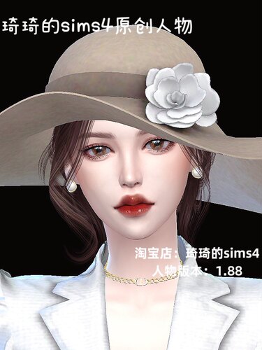 琦琦原创 模拟人生4人物mod|女158|含8套|服装发型sims4捏脸游戏
