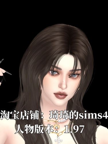 琦琦原创 模拟人生4人物mod|女273|含8套服装发型sims4捏脸游戏
