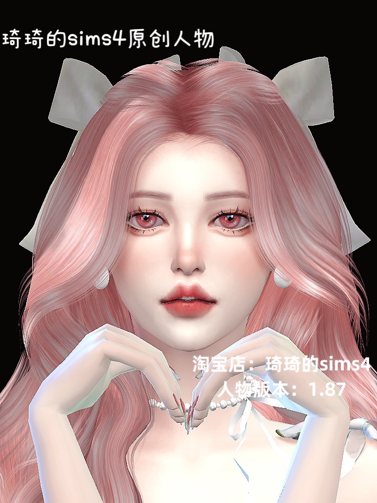 琦琦原创 模拟人生4人物mod|女151|含8套|服装发型sims4捏脸游戏