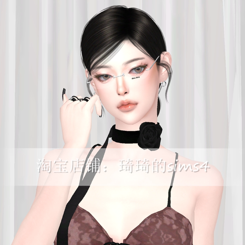 琦琦原创 模拟人生4人物mod|女365|含8套服装发型sims4捏脸游戏