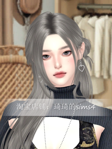 琦琦原创 模拟人生4人物mod|女324|含8套服装发型sims4捏脸游戏
