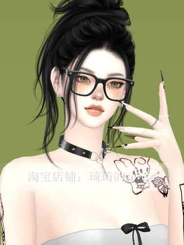 琦琦原创 模拟人生4人物mod|女340|含8套服装发型sims4捏脸游戏